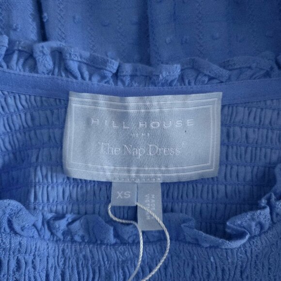 NWT Hill House Home sz XS Norah The Nap Dress smocked hydrangea blue w / pockets - Picture 4 of 7